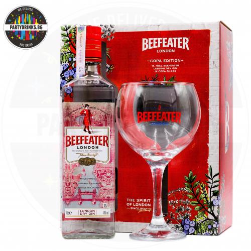 Джин Beefeater London Dry 700ml 40% с чаша